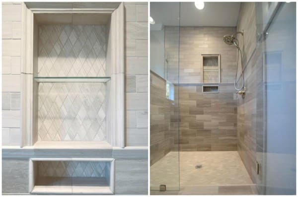 Shower with Shelves & Spaces
