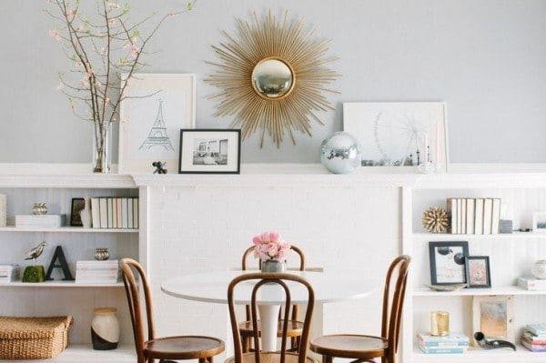 Trendy Statement Wall Mirror and Picture Frames