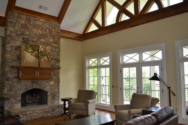 custom brick fireplace