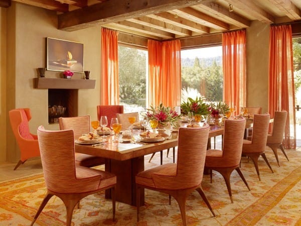 Pumpkin Orange Dining Room