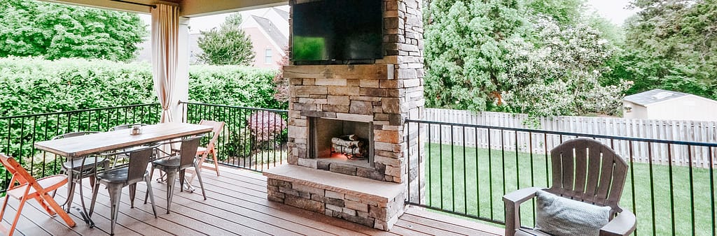 Cozy Outdoor Living: Covered Deck With Fireplace Extends Living Space For Westmoreland Family